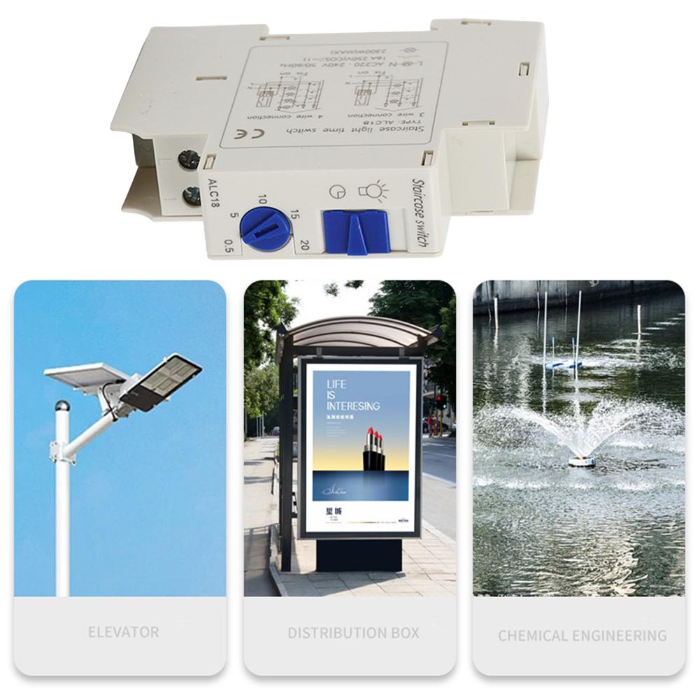 As Shown Automatic Switch Automatic Timer Switch For Lights Automatic 0.5 To 20 Minutes Timer ABS Plastic Material