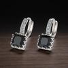 Boucles d'Oreilles Manchette Zircon Noir - Style Européen & Américain Bijoux les Plus Vendus