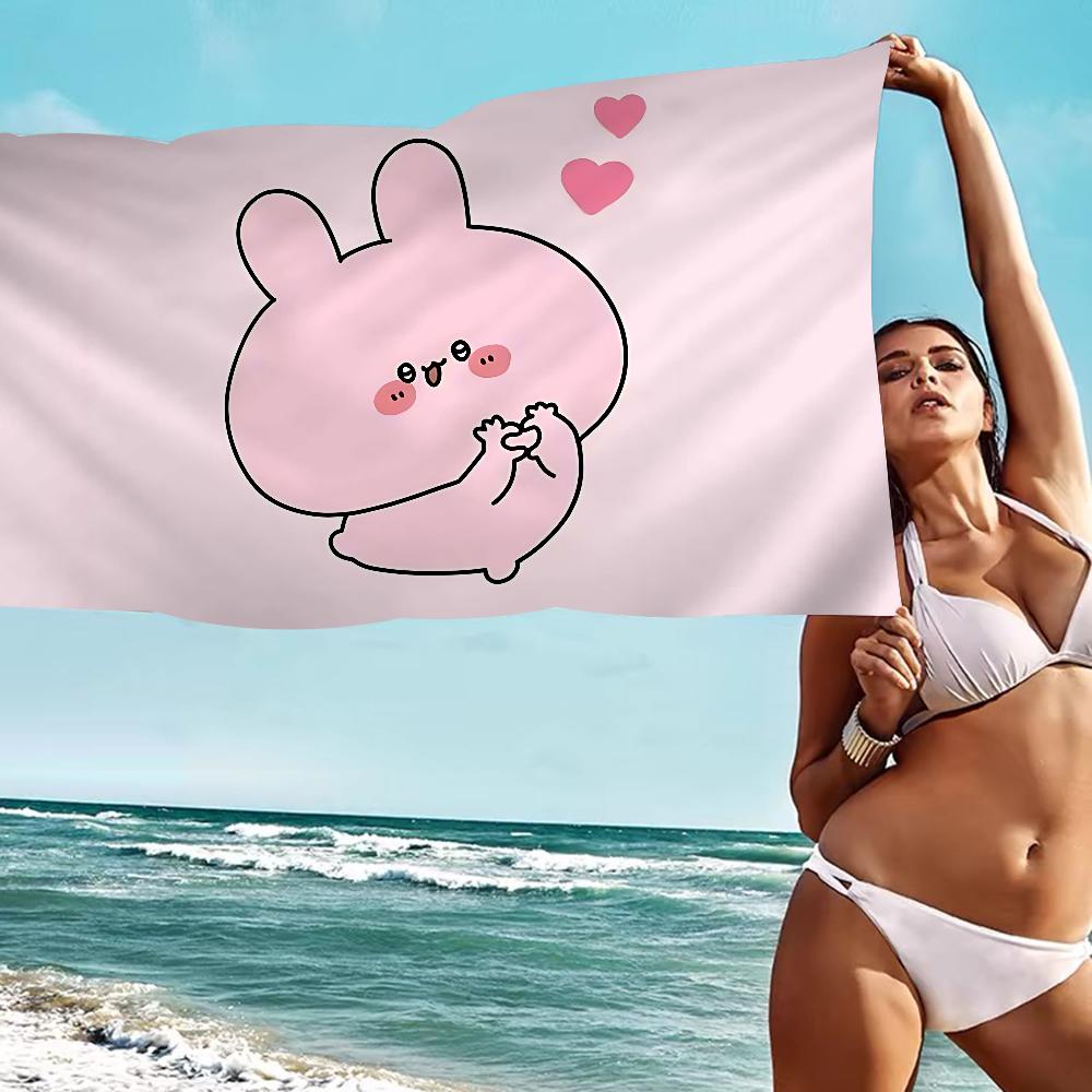 Cartoon A-Asamimichan Süßes Strandtuch Bunte Handtücher Mikrofaser Schnelltrocknend Sandfrei Strand Yoga Spa Fitnessstudio Pool