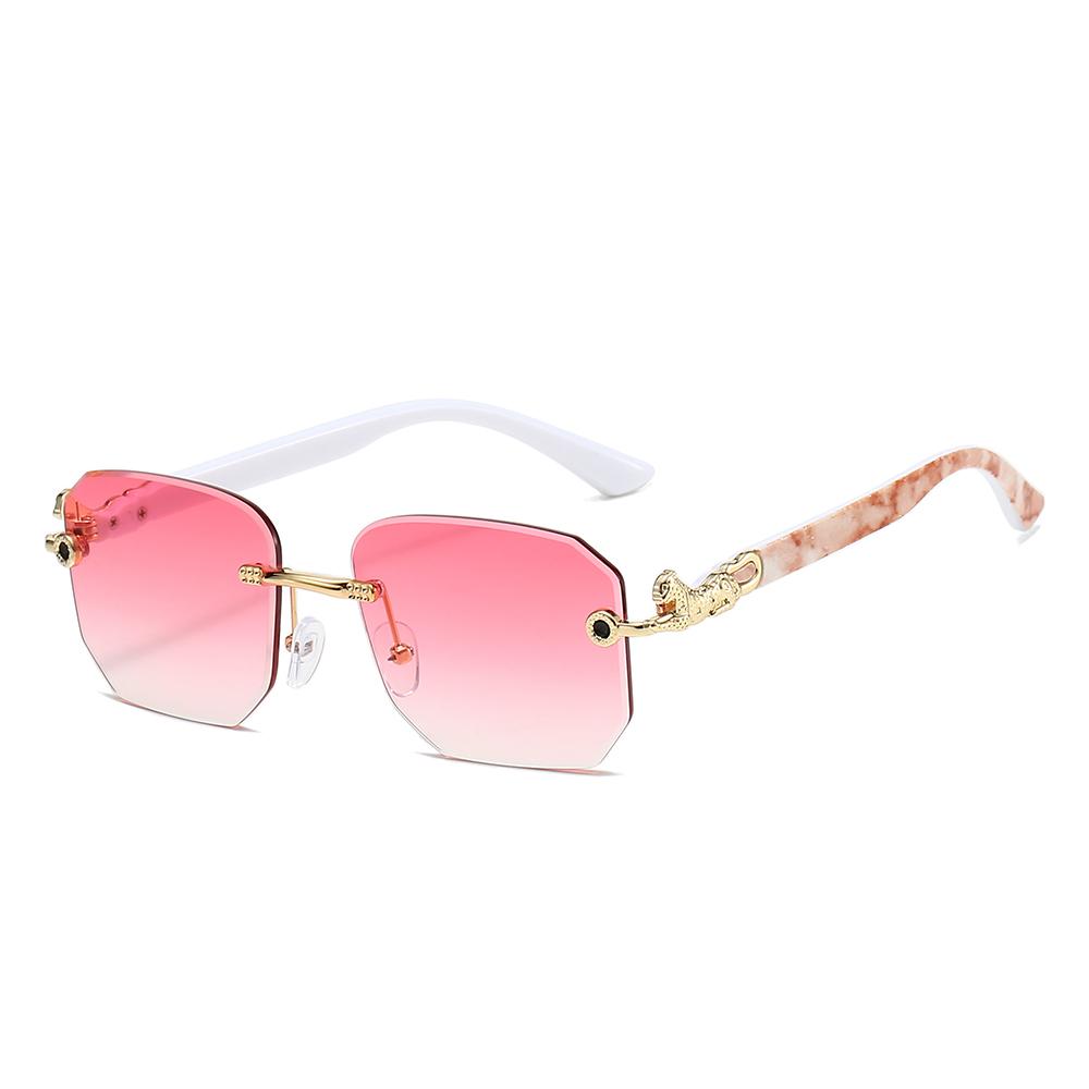 KAMMPT Lunettes de soleil carrées sans monture Homme Mode Dégradé Multicolore Décor Nuances Femme Tendance Chic Design Marque de Luxe Lunettes de soleil