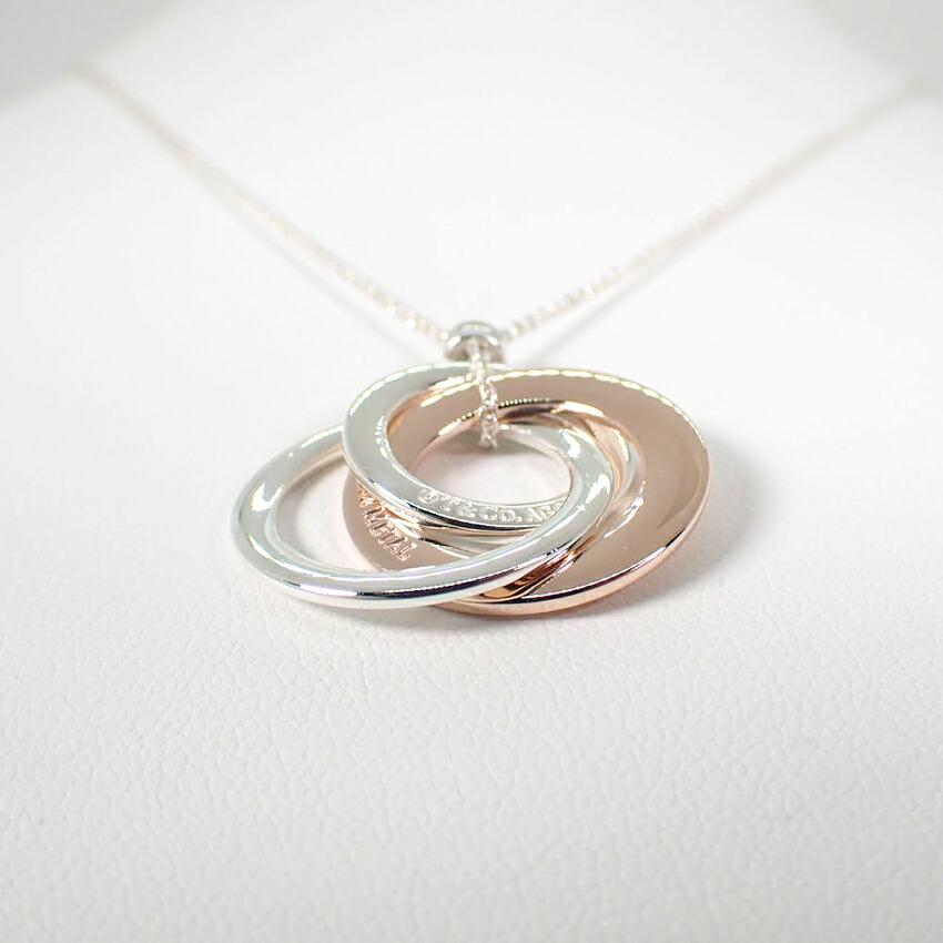 [Pre-owned] TIFFANY 925/Metal 1837 Interlocking Circle Necklace/j9-11