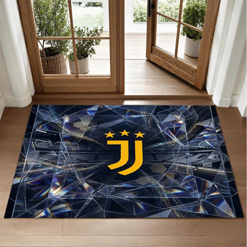 Juventus FC Design Crystal Velvet Rug Soft Decorative Mat for Bedroom Entrance
