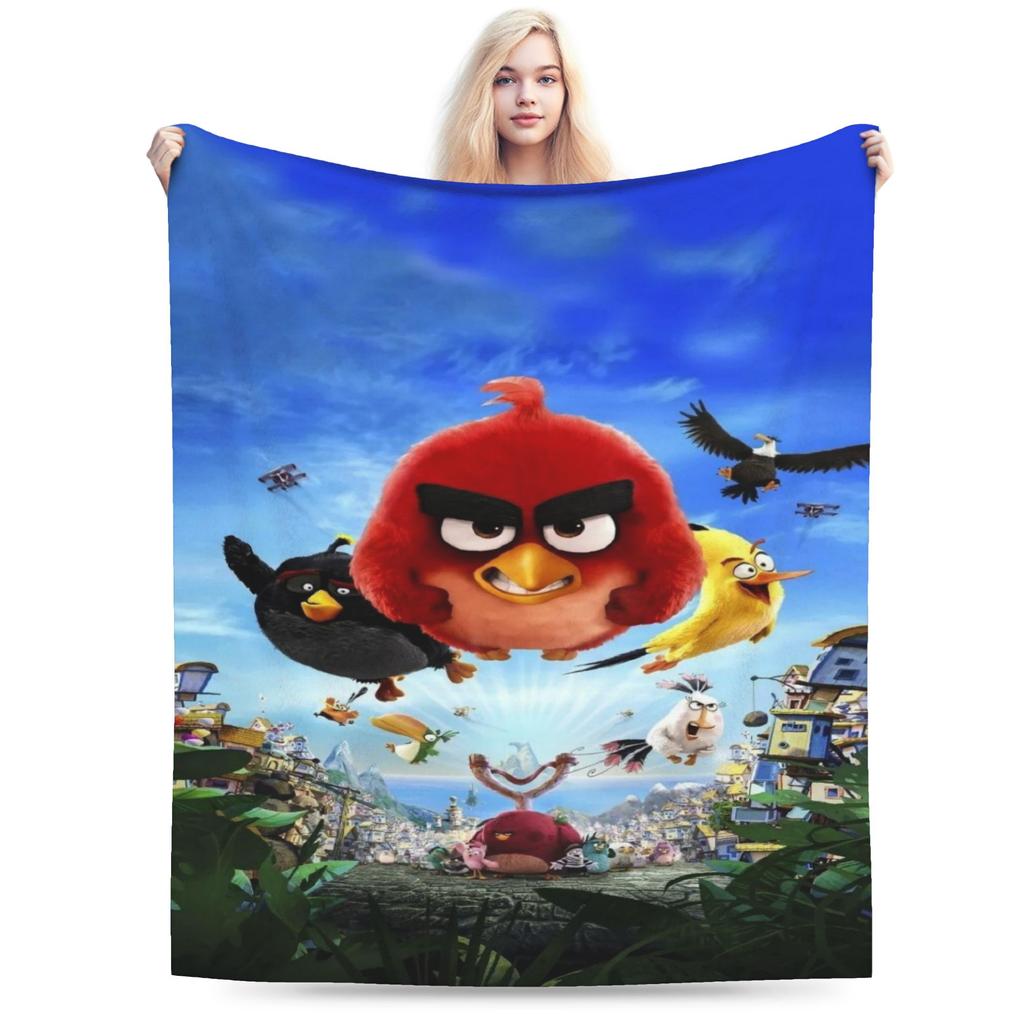 Angrys-birds Shooting Game Blanket Soft Coral Fleece Plush Healing Gifts Throw Blanket Rug Piece