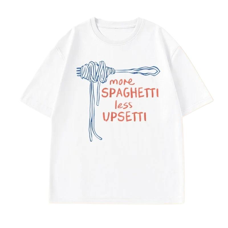 2026 Spaghetti T Shirt Funny Food T-Shirt Foodie Food Humor Printed Tshirt Cotton Short Sleeve Fast Shipping Pure Cotton Tees Clothes