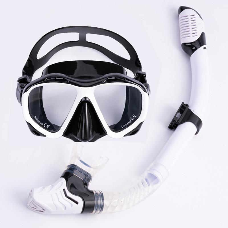 Fully Dry Breathing Tube Outdoor Sports Snorkeling Equipment Diving Goggles Breathing Tube Set Large Frame Silicone Diving Face Mask 16.5 * 9cm