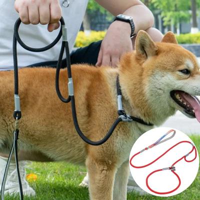 Military Grade Dog Leash Slip Chain Dual Handle Nylon Rope No Pull Training Lead Heavy Duty Pet Traction Rope for M L Dogs