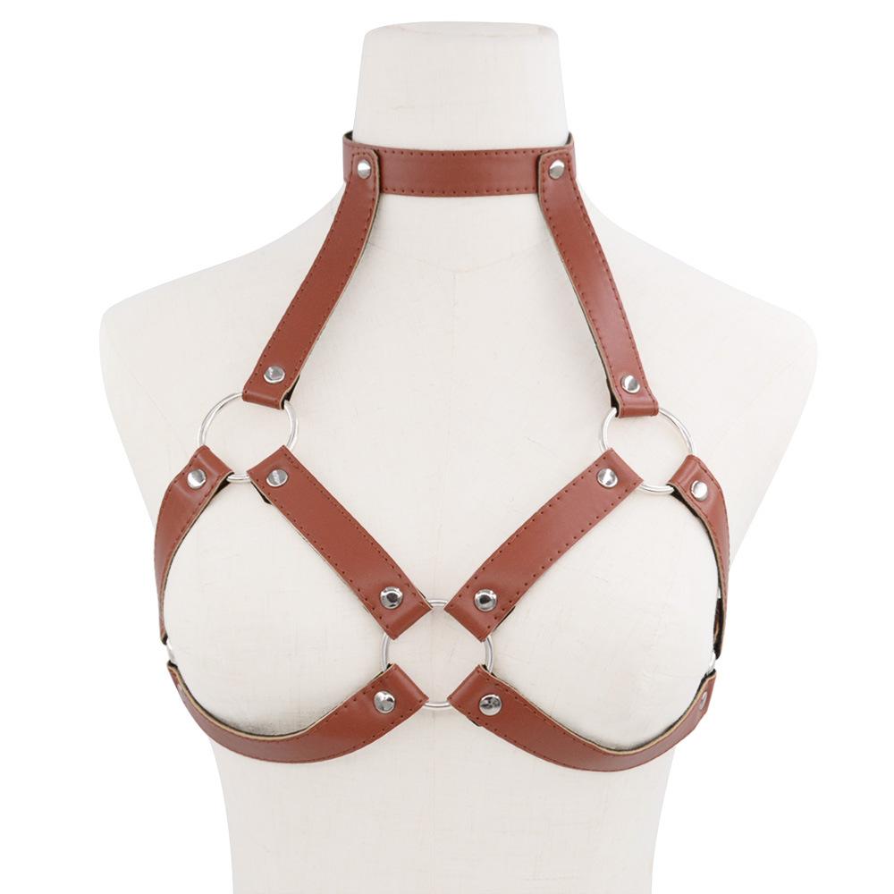 European and American Sexy Leather Clothing Women's Bondage and Discipline Clothes Adult Women Wear Nightclub Bar Performance Props