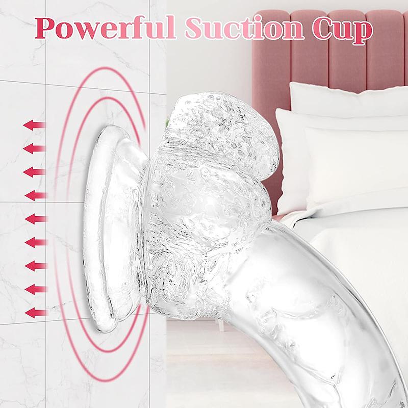 Big Crystal Jelly Realistic Clear Dildo Suction Cup Huge Transparent Penis Dick Anal Product Sex Toys For Woman Lesbian Adult