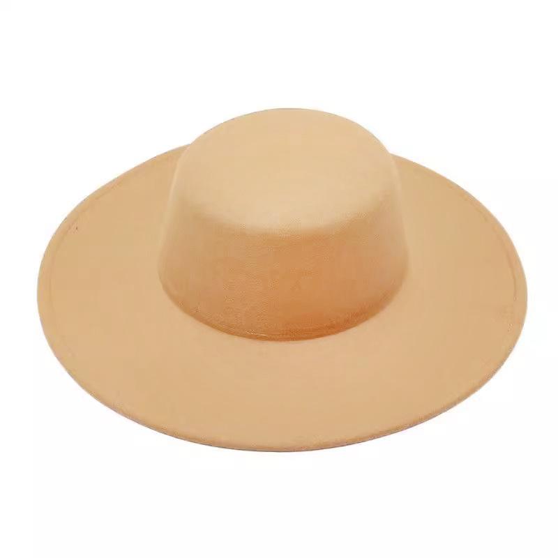 Women's Autumn/Winter Wool Felt Fedora - Large Brim Jazz Hat in French Hepburn Style