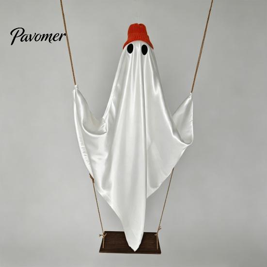 Ornements fantômes lumineux pour porche Décorations d'Halloween Extérieur Intérieur, Étanche IP44 Lumineux Suspendu Balançoire Décoration Mignonne, Accessoires de Fête DIY