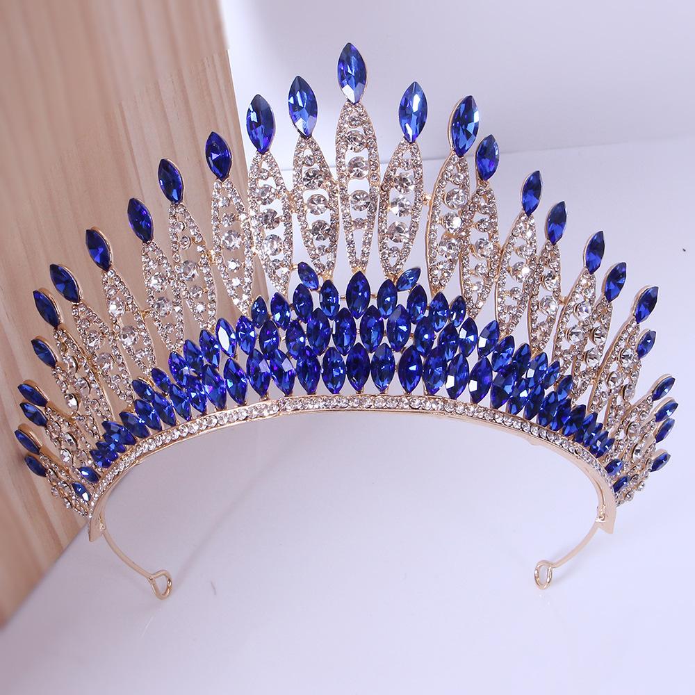 

Baroque Luxury Big Crystal Bridal Tiaras Crown Rhinestone Pageant Diadem Party Wedding Hair Accessories Headpieces Bijoux