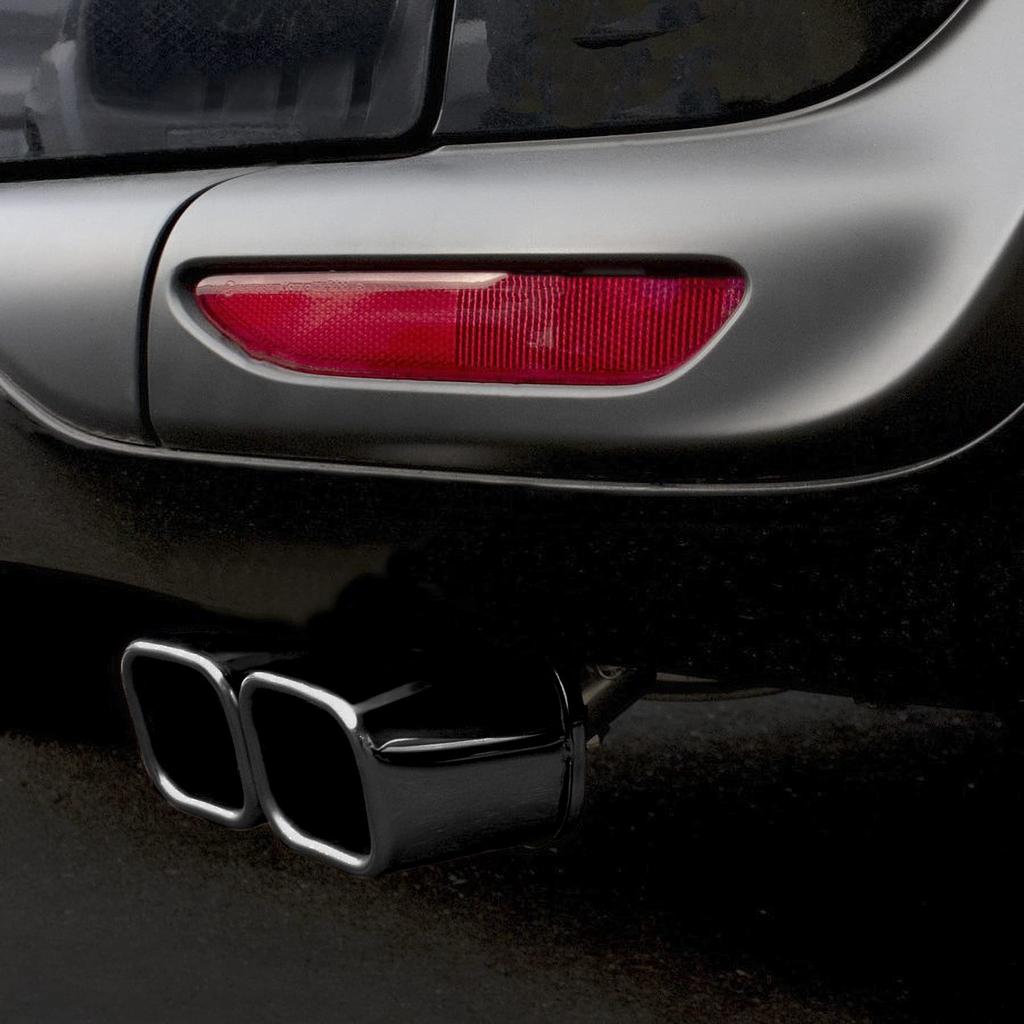 MYS Mukojima Automotive Supplies Manufacturing Muffler Cutter Twin Square Euro Style Dual Model Compatible with Diameter 33-55mm Stainless Steel