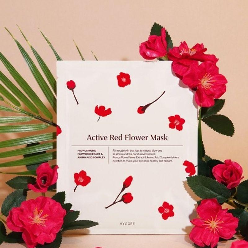 Активная красная цветочная маска 10 листов