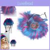 Funky Multicolor Curly Pet Wig For Dogs And Cats With Nylon Fiber For Festive Celebrations