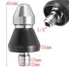Metal 1/4"Quick High Pressure Washer 6 Jet Nozzle Universal Washing Machine Drain Pipe Dredging Cleaning Nozzle