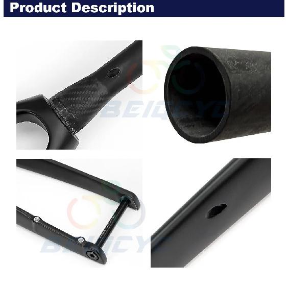 Carbon Internal Cables Fiber Road Front Fork Thru Axle Disc Brake Racing Road Fork 700*32C Tapered Tube Cyclocross Rigid Fork