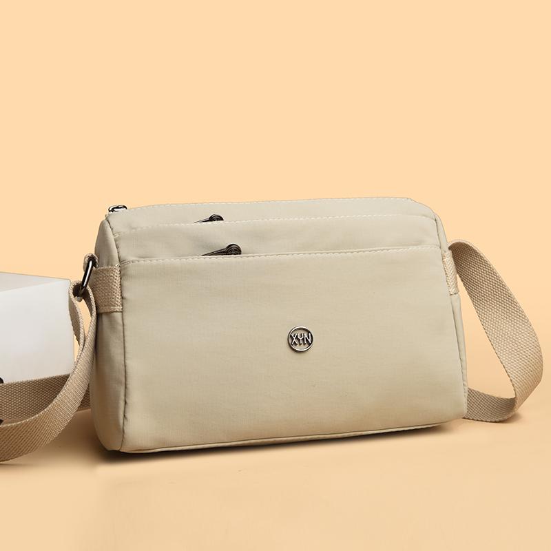 Crossbody Bag Women's Shoulder Small Bag Lightweight Horizontal Multi-Layer Pocket Nylon Bag Mother Bag