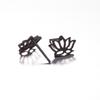 Stainless Steel Petal Earrings - Simple Lotus Flower Design, Elegant Hollow Ear Bone Studs