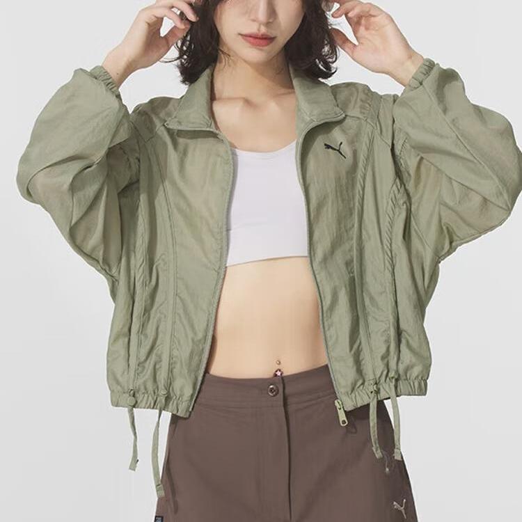 Puma Sports Lifestyle Series Logo Windproof Breathable Warm Loose Hooded Long Sleeve Jacket Women jackets 633971-82