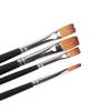 9 PCS Artist Professional Nylon Narrow Flat Tipped Long Handle Paint Brushes Set
