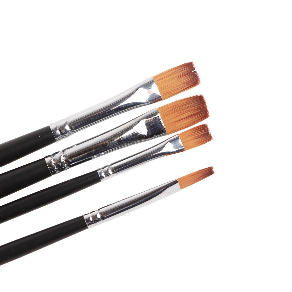 9 PCS Artist Professional Nylon Narrow Flat Tipped Long Handle Paint Brushes Set