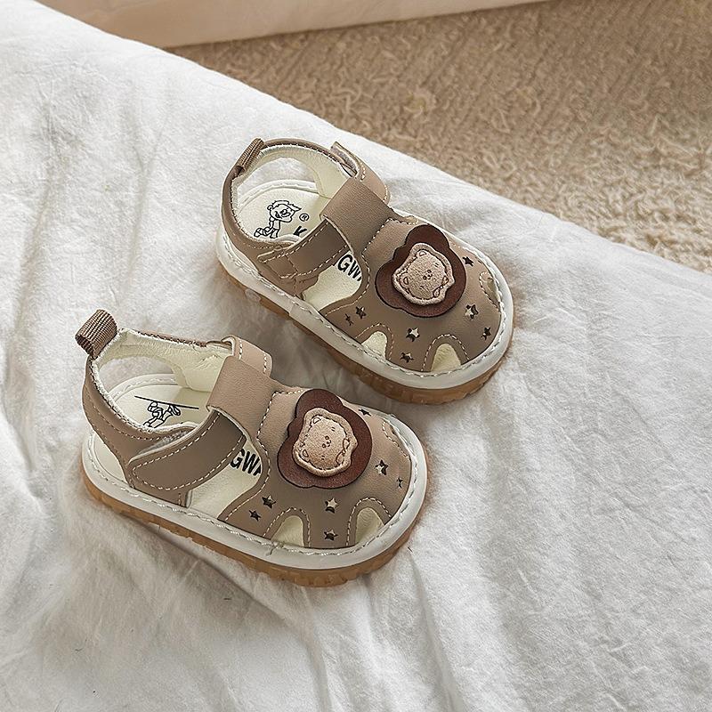 

Летняя новая детская обувь, мягкая подошва, обувь для ходьбы, мультяшная пищащая обувь, детские сандалии 16 хаки