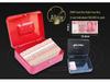 Compact Metal Cash Box with Lock for Coins and Bills