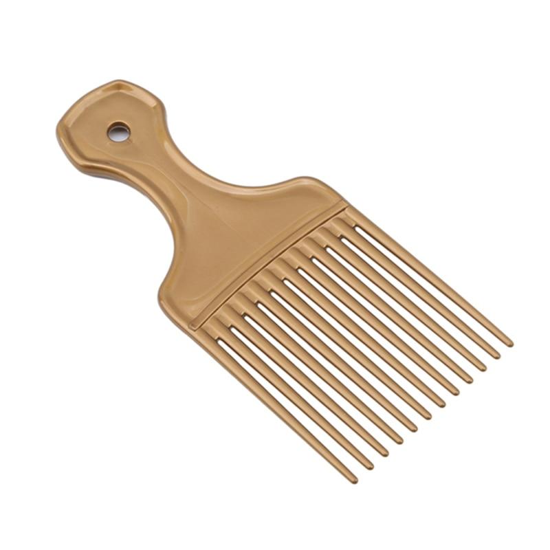 1Pc Wide Teeth Brush Pick Comb Fork Hairbrush Insert Hair Pick Comb Plastic Gear Comb for Curly Hair Styling Tools
