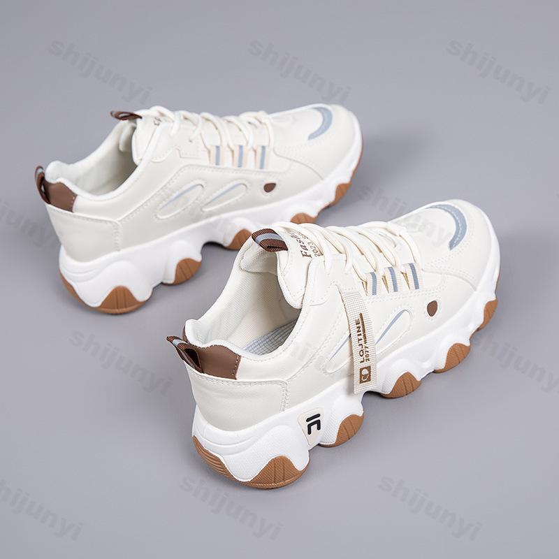 Fashion 2025 New Spring Women's Shoes Comfortable Soft Bottom Lace Up Anti Slip Sports Shoes Lightweight Outdoor Fashion Casual Shoes