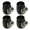 4Pcs Black Aluminum Alloy 6AN Hex Water Hose Fitting End Finishers Clamp Fit for Fuel Oil Coolant