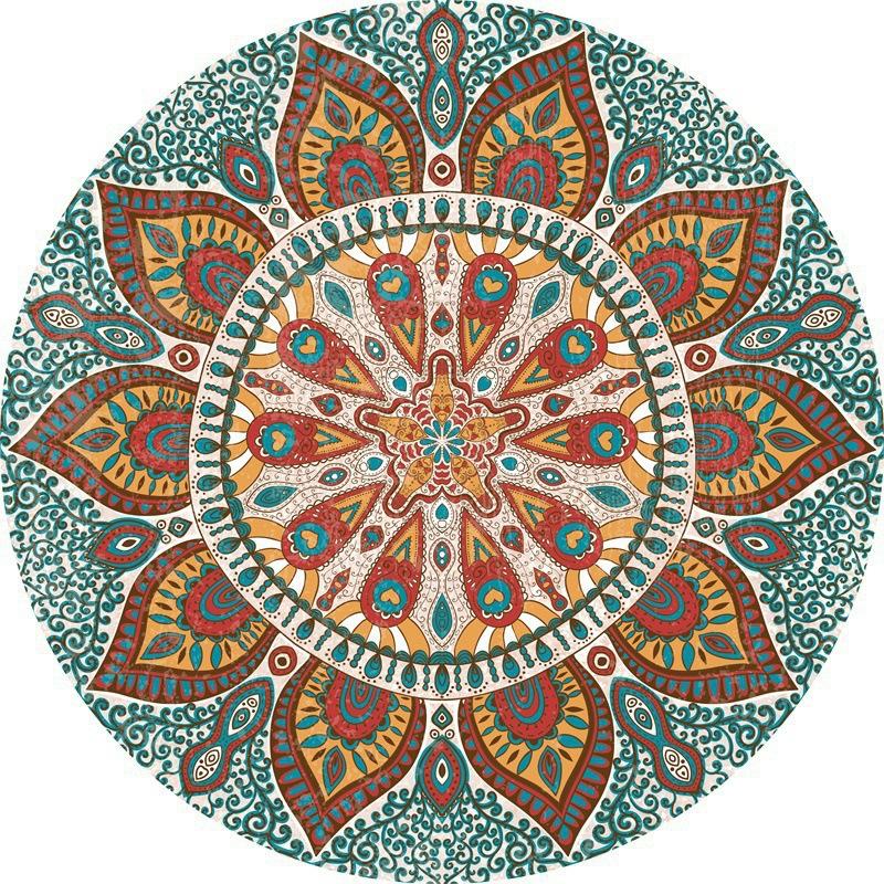 Ethnische Bohemian-Stil Mandala-Fußmatte für Wohnzimmer Couchtisch Decke für Schlafzimmer Nachttisch von Hotel und Pension Teppich