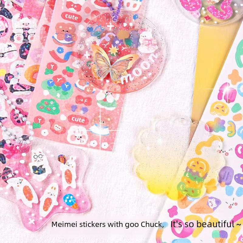 "DIY High-Value Girl's Laser Guka Stickers: Customizable Children's Handbook Decals"
