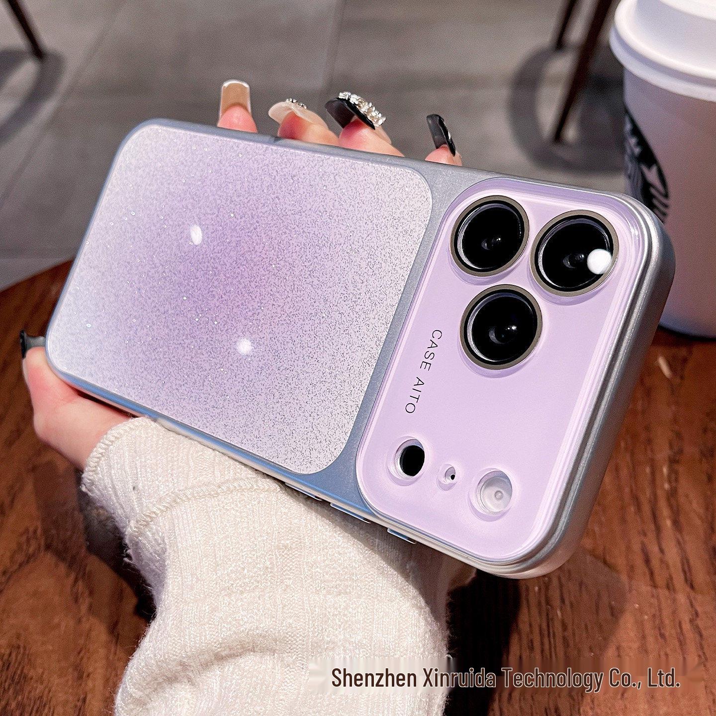 Gradient Glitter Drop-Proof Case for iPhone 17 Pro Max iPhone 13 Pro фиолетовый