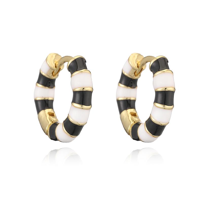 15MM Enamel Dripping Oil Craft Sweet and Colorful Earrings Ethnic Style Personalized Women's Jewelry 1 Pair