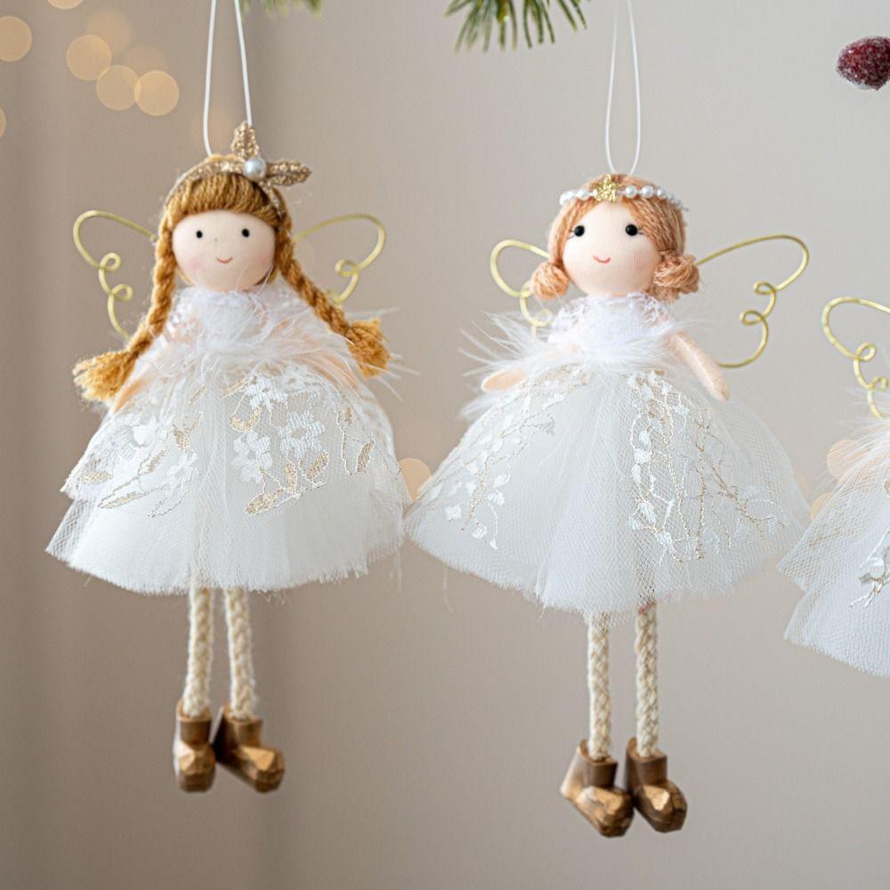 Cloth Christmas Angel Angel Girl Hanging Pendant Christmas Girl Pendant Drop Ornaments Xmas Tree Pendant Christmas Party