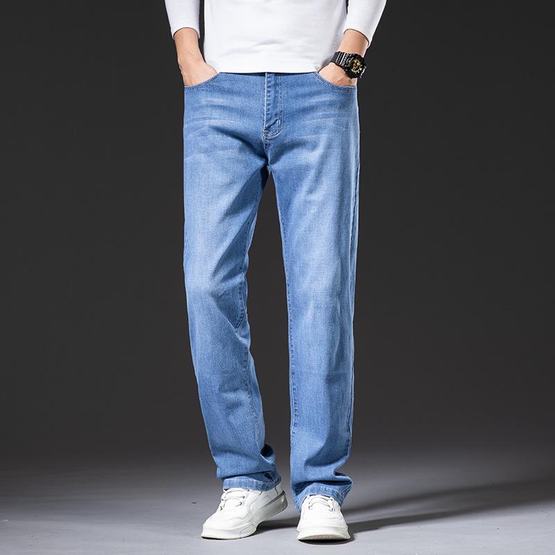 Four Seasons Herren Elastische Eisseide Atmungsaktive Slim Straight Jeans