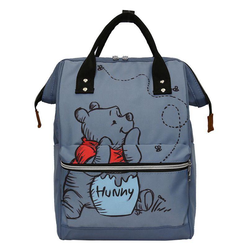 Pooh Bear Mommy Bag Printed Backpack For Mothers And Babies Large Capacity Travel Backpack