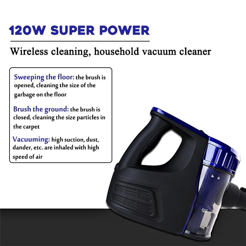 120W 3-in-1 Cordless Vacuum Cleaner Handheld Vacuum Cleaner Recharge Bagless Suction Cleaning Tool Set for Home Car