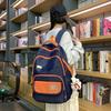 Schoolbag Korean version ins campus style solid color simple fashion versatile large capacity schoolbag junior high school student backpack