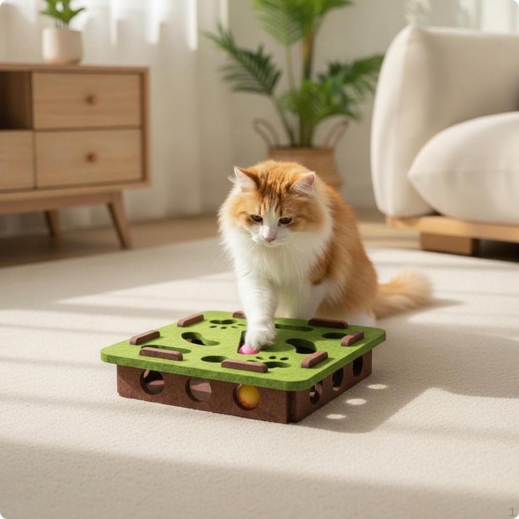 Cat Puzzle Maze Toy | Compact LowProfile Size, with Balls, for Boredom Relief 1