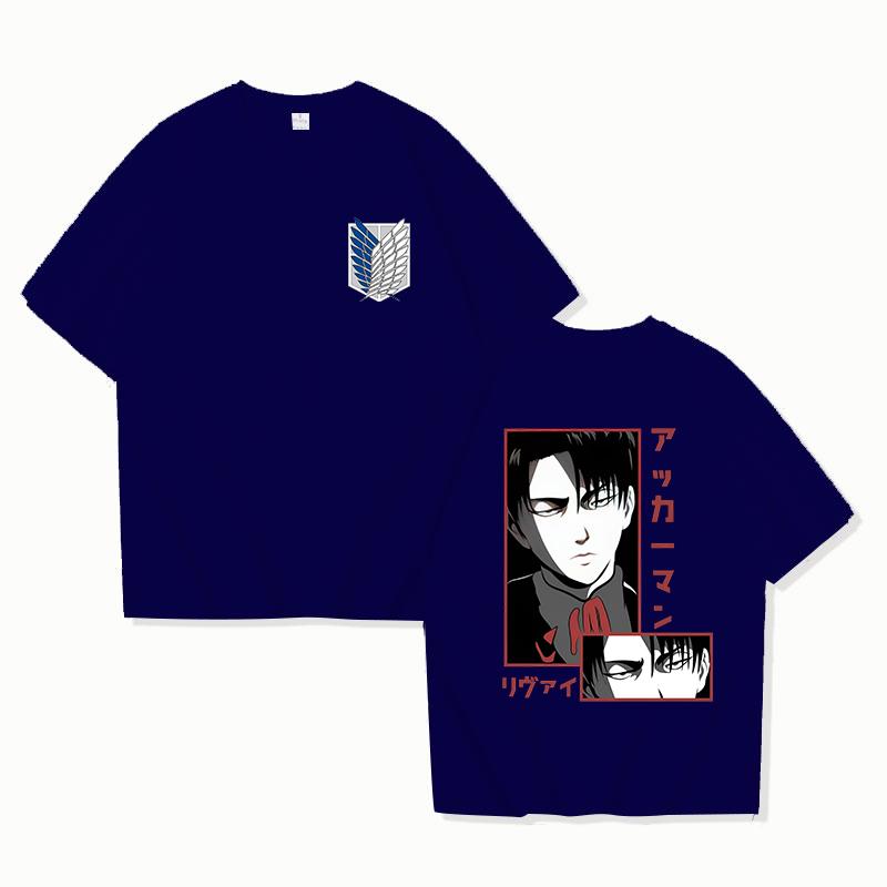 New Anime Levi Ackerman Print T Shirts Women Men Casual Round Neck Tees Top Summer Cool Loose Short Sleeve