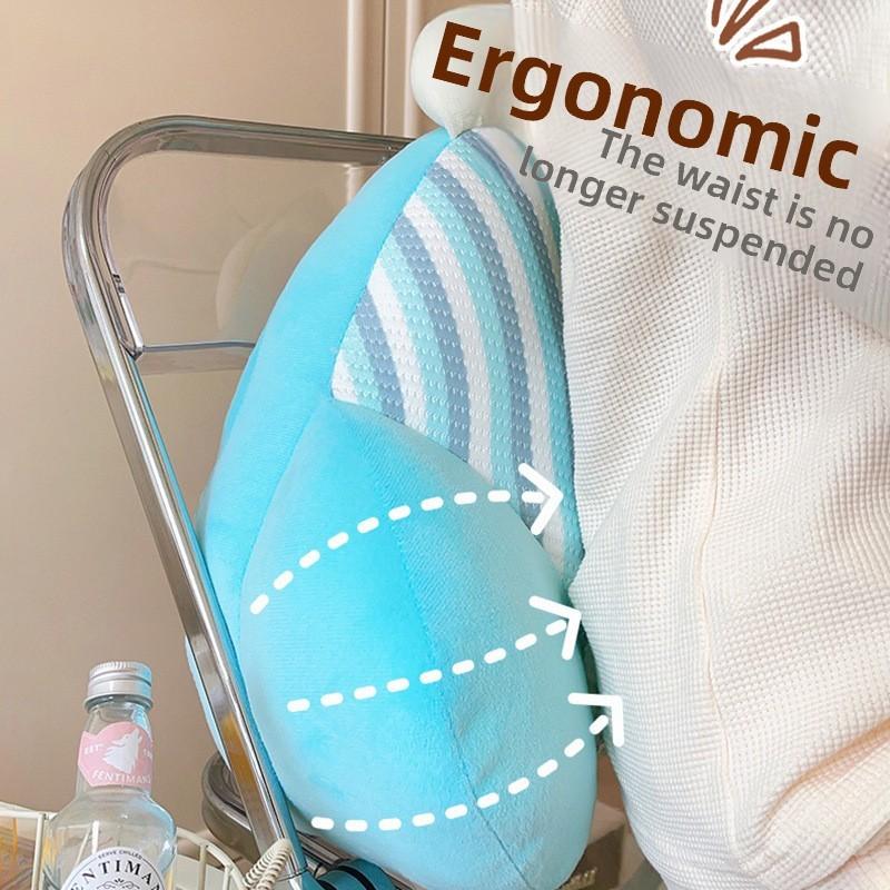 Dopamine Ice Silk Back Cushion With Embroidery Striped Pattern Design Home For