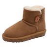 Children's Cowhide Fleece-Lined Snow Boots - Warm, Non-Slip for Boys & Girls