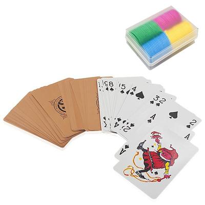 Paper Thin Poker Set 1 Deck  Cards 80 Chips Magic Poker Props Ideal for Table Game and Parties