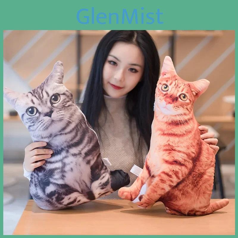 Tom Cat 3d Plush Tiger Striped Cat Pillow With Soft Pp Cotton For Kids Bedroom Decor