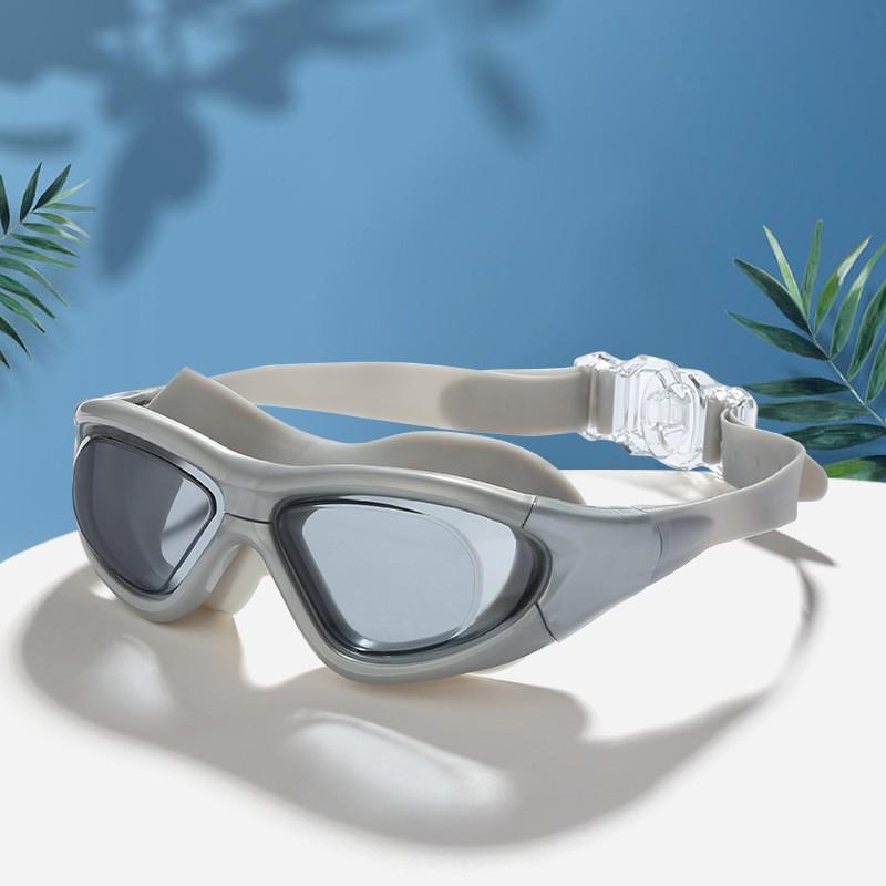 Adult Swim Goggles Anti-Fog Waterproof HD Diving Glasses Swimming Cap Set