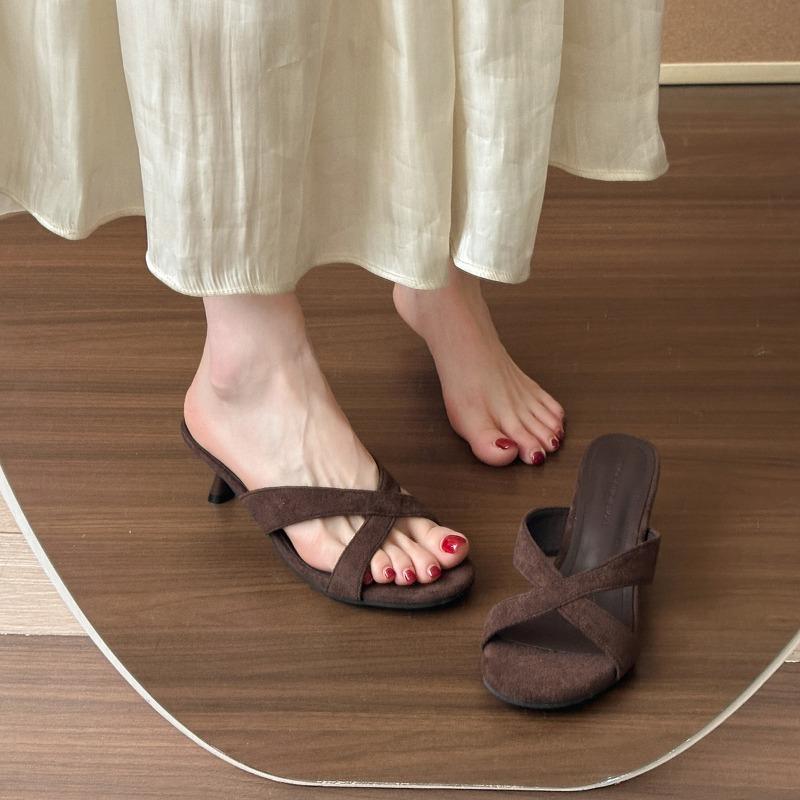 Fashion Sexy Women High Heels Slippers Open Toe Sandals Woman Shoes 2025 Summer Designer Party Dress Shoes Fashion Flip Flops De Mujer