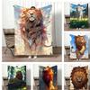 Fantasy Animal Majestic Lion Throw Lightweight 240g Flannel Blanket Soft Skin-friendly for Summer Cooling