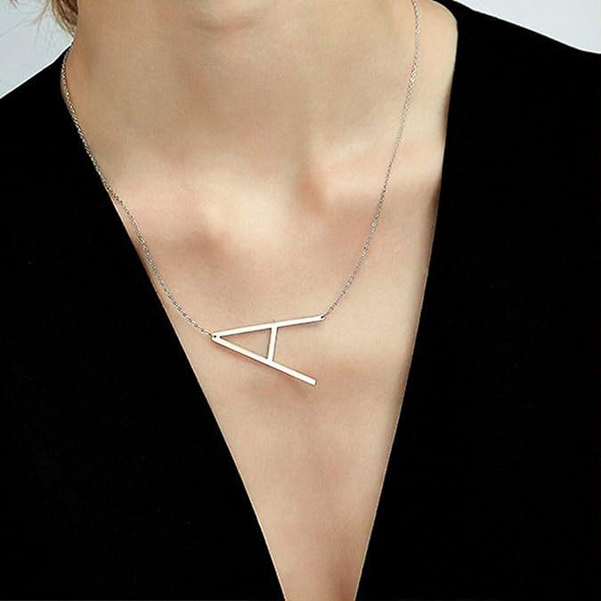 Personalized Stainless Steel 26-Letter Pendant Necklace - Minimalist Clavicle Chain