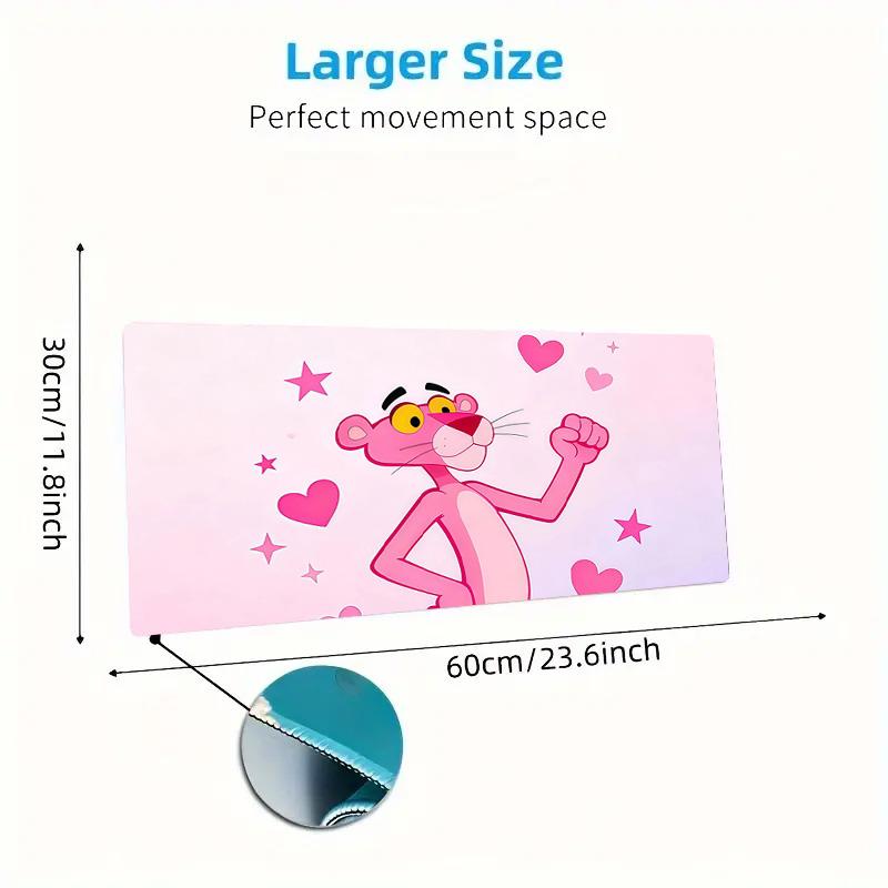 Pembe Panter Baskılı Yastık Kaymaz Dizüstü Tablet Büyük Mouse Pad XXL Mat Mini PC Oyun Matı Kilitli Kenarlı